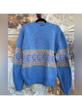 Vintage J.C. Penny’s Floral Fair Isle Cottagecore 60s 70s Winter Sweater XL